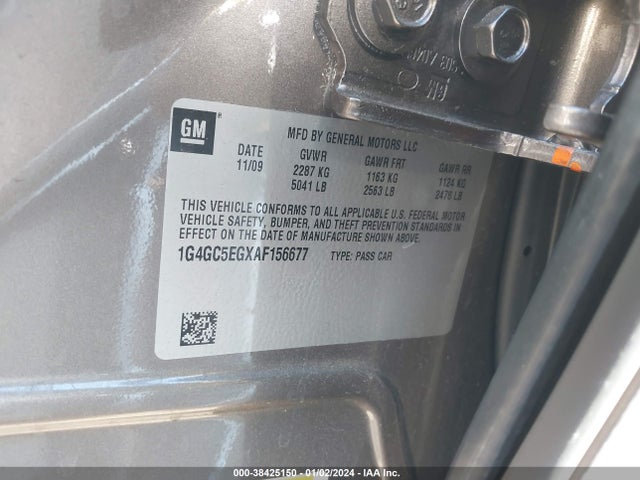 2010 BUICK LACROSSE CXL VIN: 1G4GC5EGXAF156677