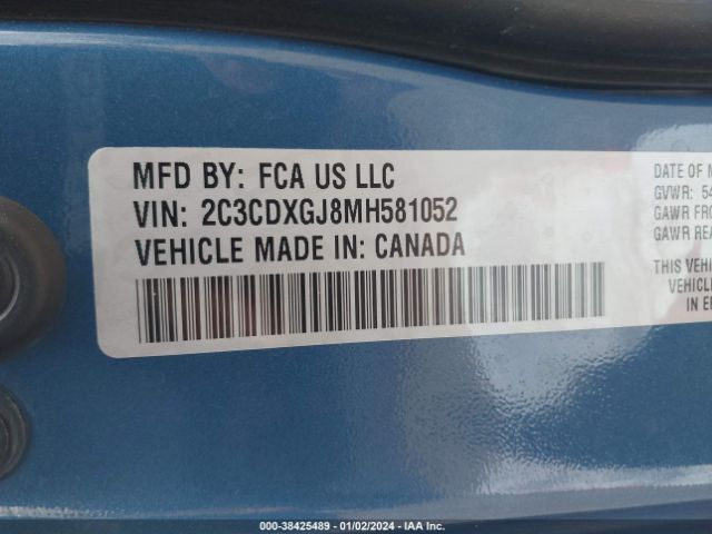 2C3CDXGJ8MH581052 Dodge Charger Scat Pack Rwd