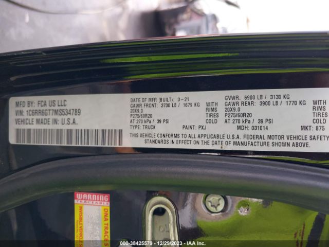1C6RR6GT7MS534789 RAM 1500 Classic