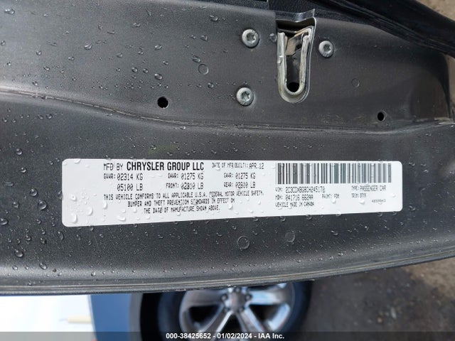 2012 Dodge Charger Se მანქანა იყიდება აუქციონზე, vin: 2C3CDXBG8CH245170, აუქციონის ნომერი: 38425652