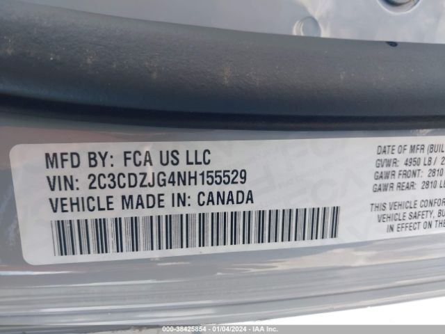 2C3CDZJG4NH155529 Dodge Challenger Gt