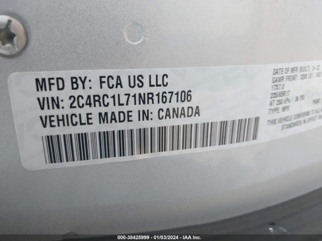 2C4RC1L71NR167106 Chrysler Pacifica Hybrid Touring L