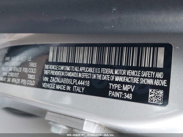 ZACNJABB6LPL44418 Jeep Renegade Latitude Fwd