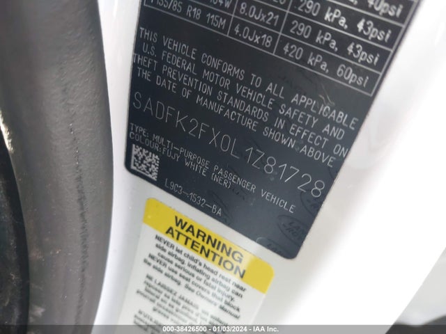 2020 JAGUAR E-PACE SADFK2FX0L1Z81728 Photo 8