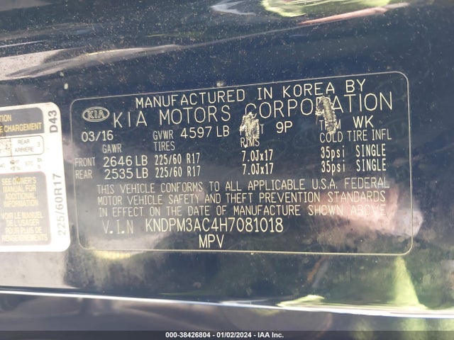 KIA Sportage Lx 2017 KNDPM3AC4H7081018 Image 9