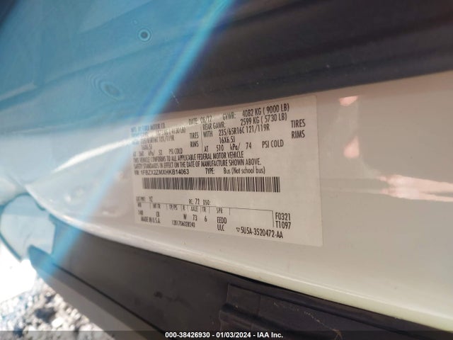 Ford Transit-350 Xlt 2017 1FBZX2ZMXHKB14063 Image 9