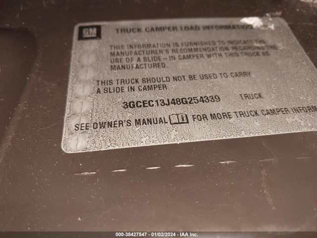 2008 CHEVROLET SILVERADO 1500 LT1 VIN: 3GCEC13J48G254339