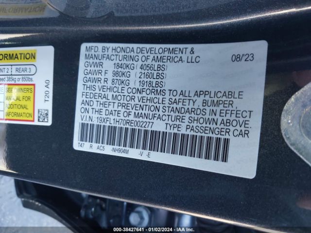 19XFL1H70RE002277 Honda Civic Ex-l