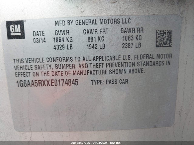 Cadillac Ats Standard 2014 1G6AA5RXXE0174845 Image 9