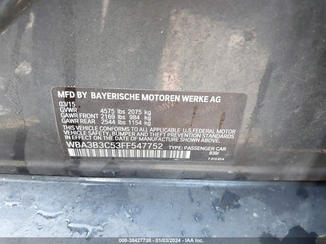 WBA3B3C53FF547752 BMW 328i Xdrive