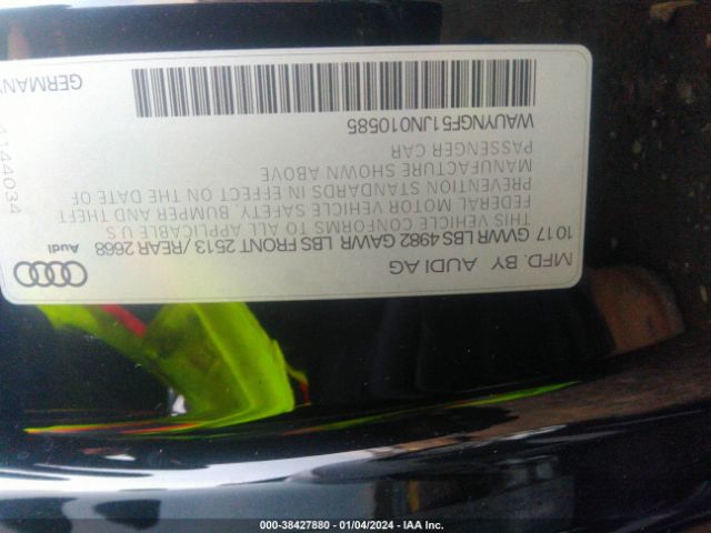 2018 AUDI A5 WAUYNGF51JN010585 Photo 8