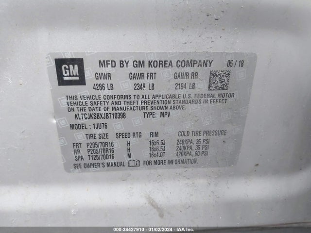 Chevrolet TRAX LS 2018 KL7CJKSBXJB710398 Image 9