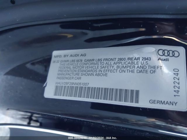 2022 AUDI A7 SPORTBACK WAUV2BF29NN051007 Photo 8