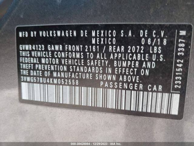 3VWG57BU4KM052558 Volkswagen Jetta 1.4t Sel Premium