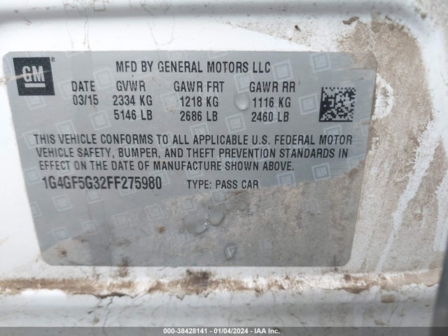 1G4GF5G32FF275980 Buick Lacrosse Premium Ii