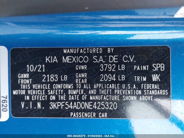 KIA Forte Gt-line 2022 3KPF54AD0NE425320 Image 9