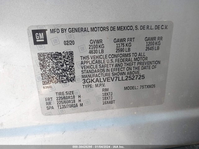 GMC Terrain Awd Slt 2020 3GKALVEV7LL252725 Image 9
