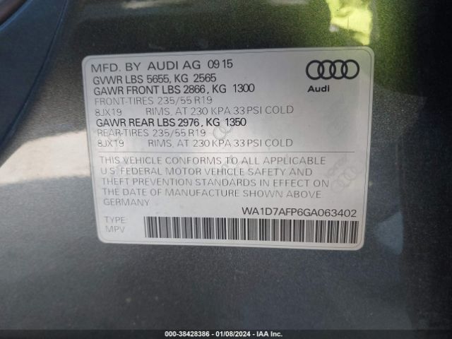 WA1D7AFP6GA063402 Audi Q5 3.0t Premium Plus