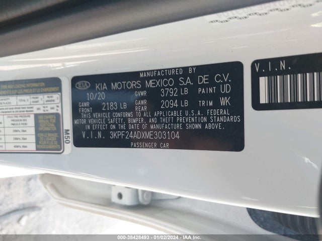 KIA FORTE FE 2021 3KPF24ADXME303104 Image 9