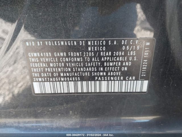 3VW5T7AU5FM094855 Volkswagen Golf Gti 2.0t S 4-door