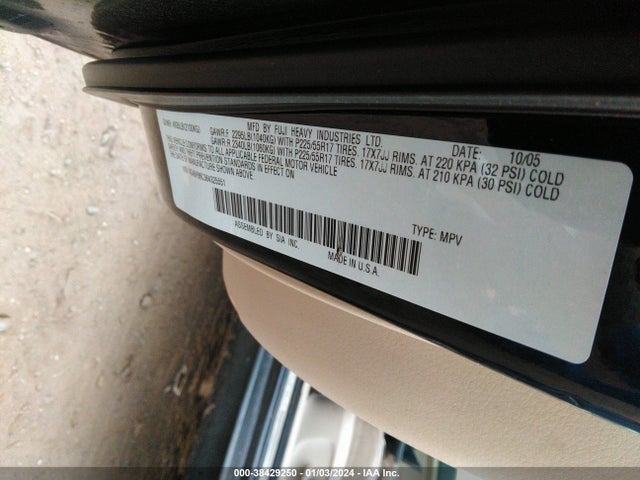 2006 SUBARU OUTBACK 3.0R L.L. BEAN EDITION VIN: 4S4BP86C364325551