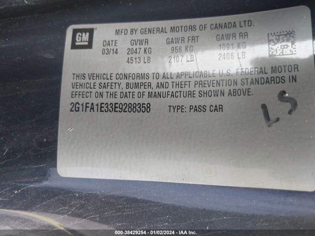 Chevrolet Camaro 2ls 2014 2G1FA1E33E9288358 Image 9