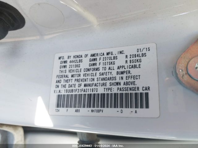 19UUB1F31FA011970 Acura TLX