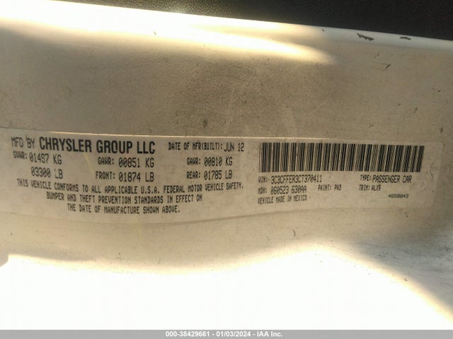 2012 FIAT 500C 3C3CFFER3CT370411 Photo 8