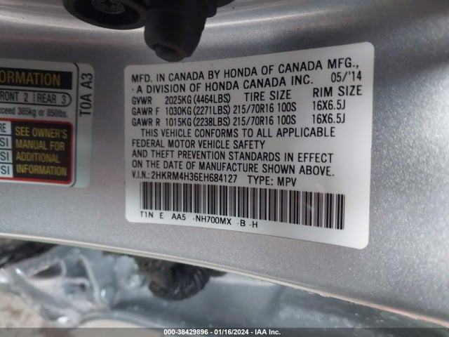 Honda CR-V LX 2014 2HKRM4H36EH684127 Image 9