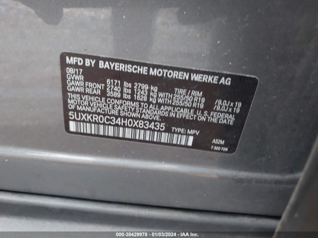 5UXKR0C34H0X83435 BMW X5 Xdrive35i