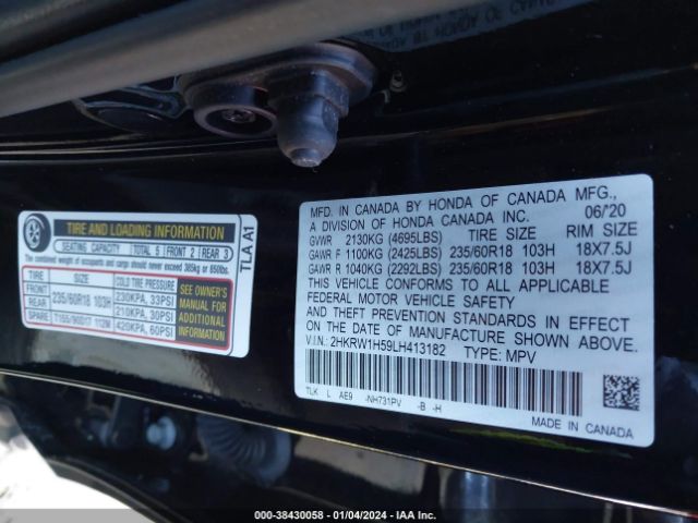 2HKRW1H59LH413182 Honda Cr-v 2wd Ex