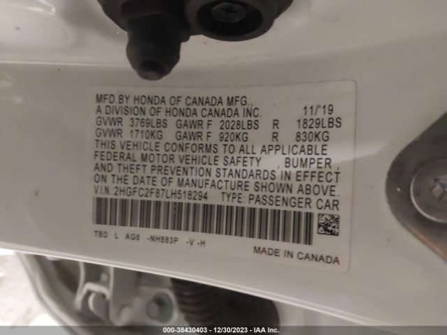 2HGFC2F87LH518294 Honda Civic Sport