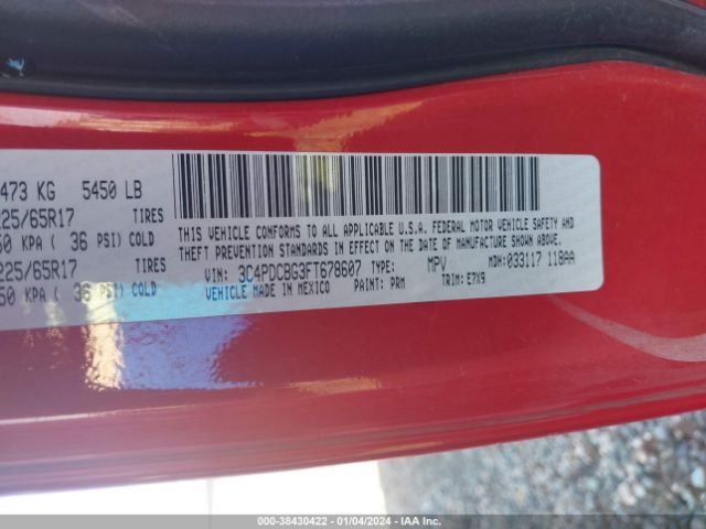 3C4PDCBG3FT678607 Dodge Journey Sxt