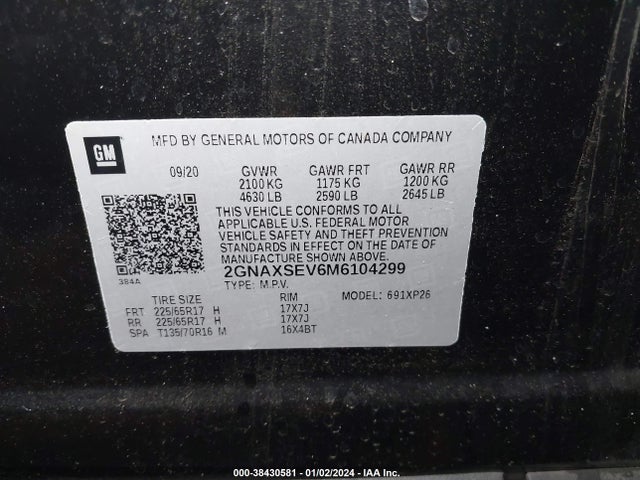 Chevrolet Equinox Awd Ls 2021 2GNAXSEV6M6104299 Image 9