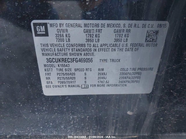 Chevrolet Silverado 1500 1lt 2015 3GCUKREC3FG469056 Image 9
