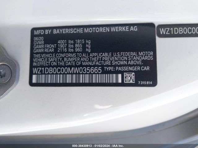 2021 TOYOTA GR SUPRA WZ1DB0C00MW035665 Photo 8