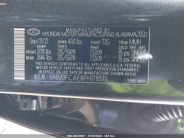 Hyundai TUCSON SEL 2023 5NMJFCAE8PH178571 Image 9