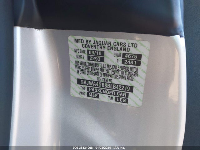 2011 JAGUAR XK SAJWA4GB8BLB42219 Photo 8