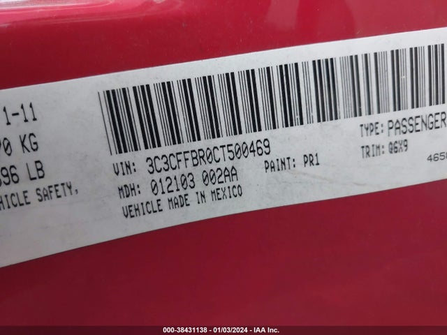 2012 FIAT 500 3C3CFFBR0CT500469 Photo 8