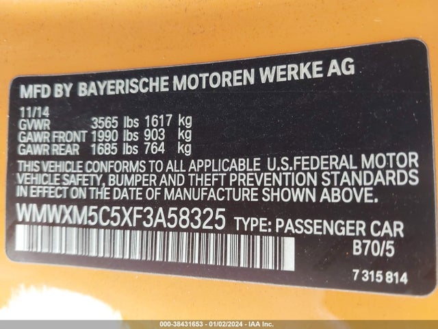 2015 MINI HARDTOP WMWXM5C5XF3A58325 Photo 8