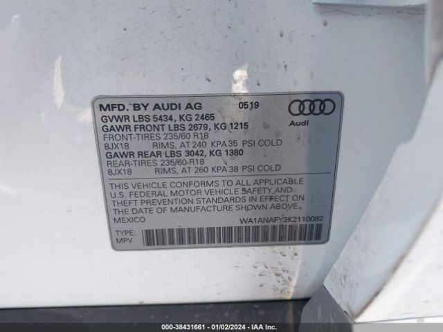 WA1ANAFY3K2110082 Audi Q5 45 Premium