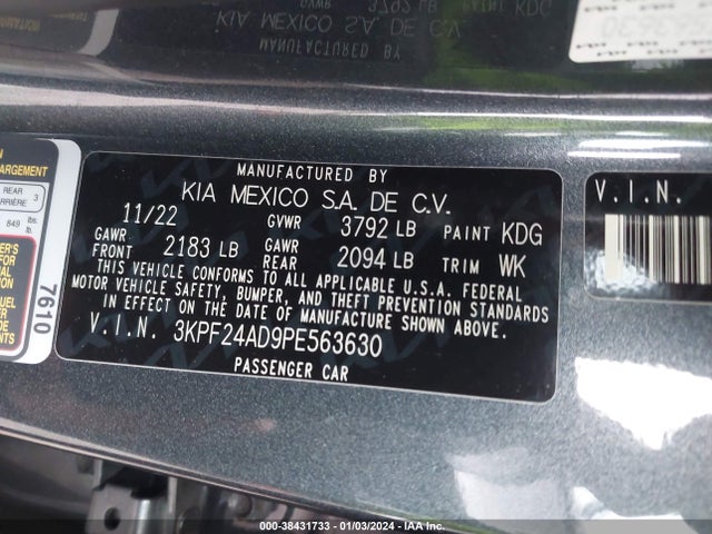 KIA Forte Lxs 2023 3KPF24AD9PE563630 Image 9