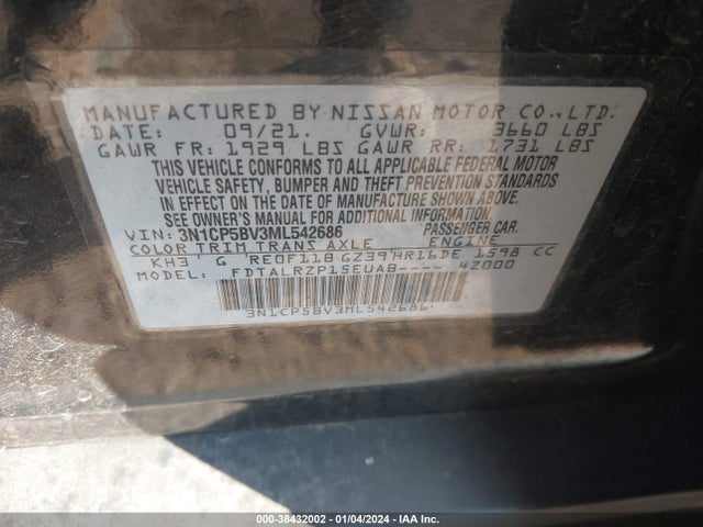 Nissan Kicks S Xtronic Cvt 2021 3N1CP5BV3ML542686 Image 9