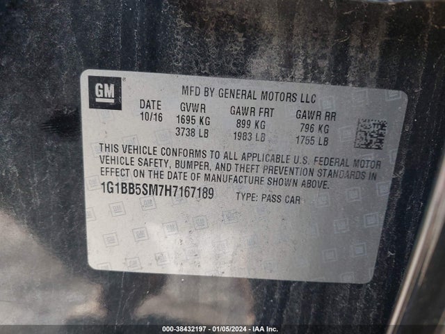 Chevrolet Cruze Ls Manual 2017 1G1BB5SM7H7167189 Image 9