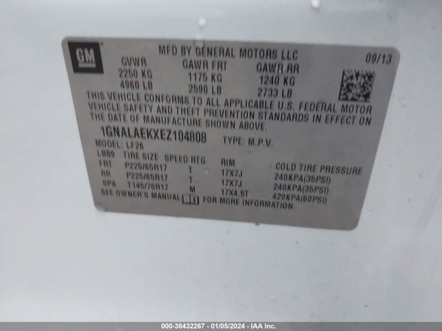 Chevrolet EQUINOX LS 2014 1GNALAEKXEZ104808 Image 9