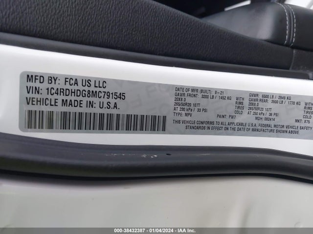 Dodge Durango Gt Plus Rwd 2021 1C4RDHDG8MC791545 Image 9