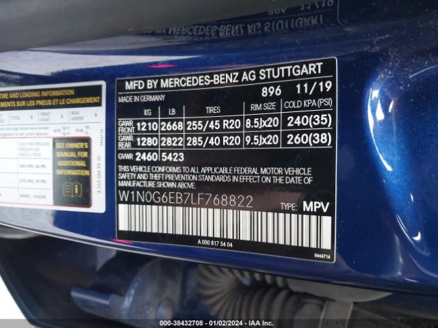 W1N0G6EB7LF768822 Mercedes-Benz Amg Glc 43 4matic