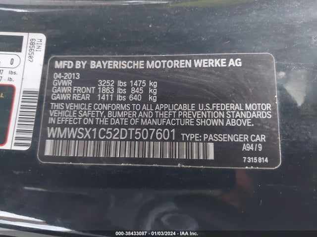 2013 MINI COUPE WMWSX1C52DT507601 Photo 8