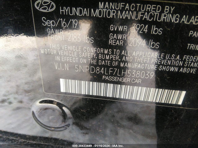 Hyundai Elantra Value Edition 2020 5NPD84LF7LH538039 Image 9