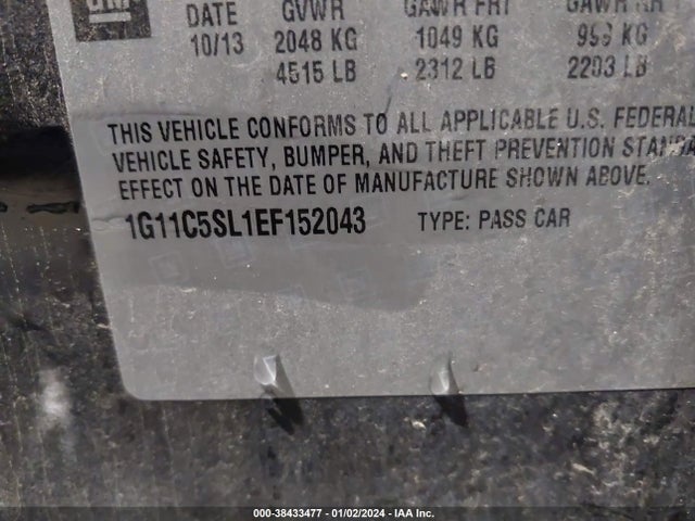 Chevrolet MALIBU 1LT 2014 1G11C5SL1EF152043 Image 9